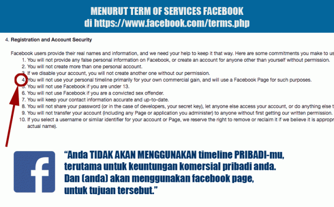 Larangan Facebook Jualan