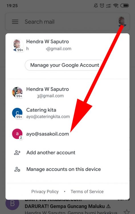 Setting email di Android Smartphone